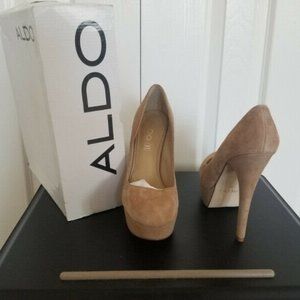 Aldo Suede Nude Colour Heels